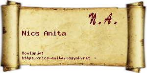 Nics Anita névjegykártya