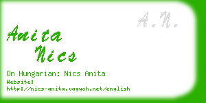 anita nics business card